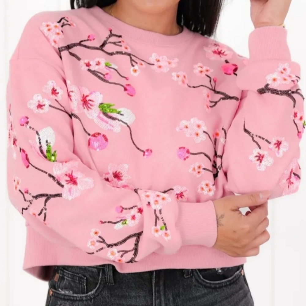Queen of Sparkles Cherry Blossom Sweatshirt.